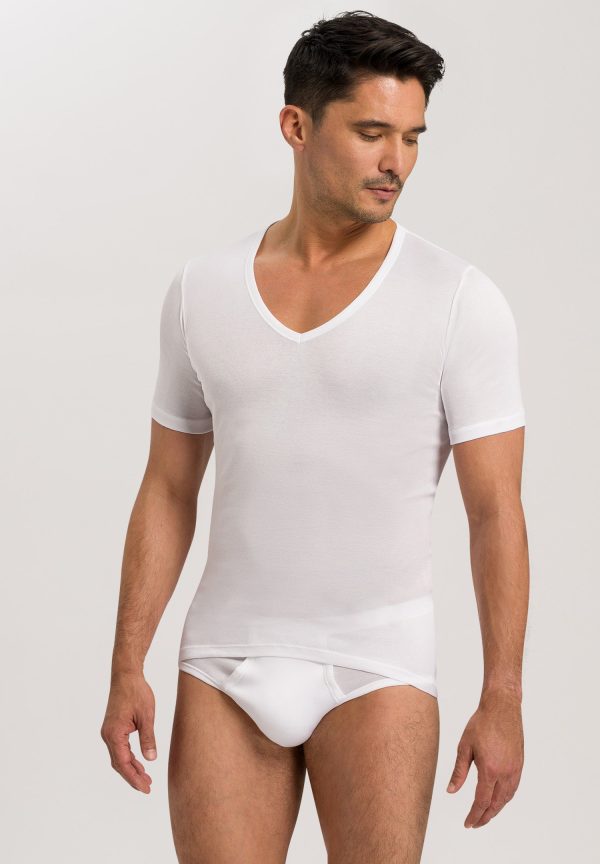 Cotton Pure Fitted Cotton V-Neck T-Shirt - Image 2