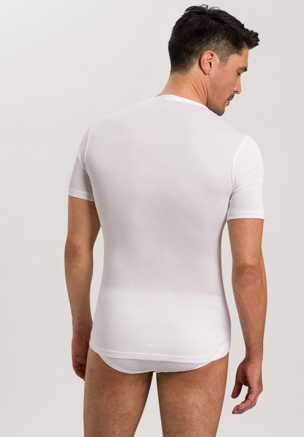 Cotton Pure Fitted Cotton V-Neck T-Shirt - Image 3