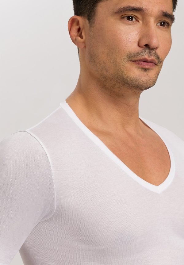 Cotton Pure Fitted Cotton V-Neck T-Shirt - Image 4