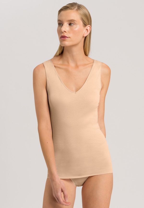 Cotton Seamless V-Neck Cotton Tank Top - Image 2