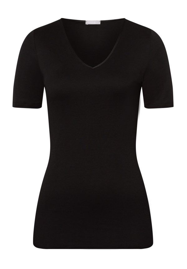 Cotton Seamless Fitted Cotton V-Neck Top