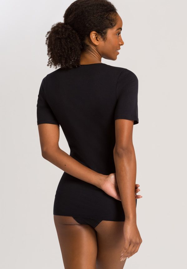 Cotton Seamless Fitted Cotton V-Neck Top - Image 5