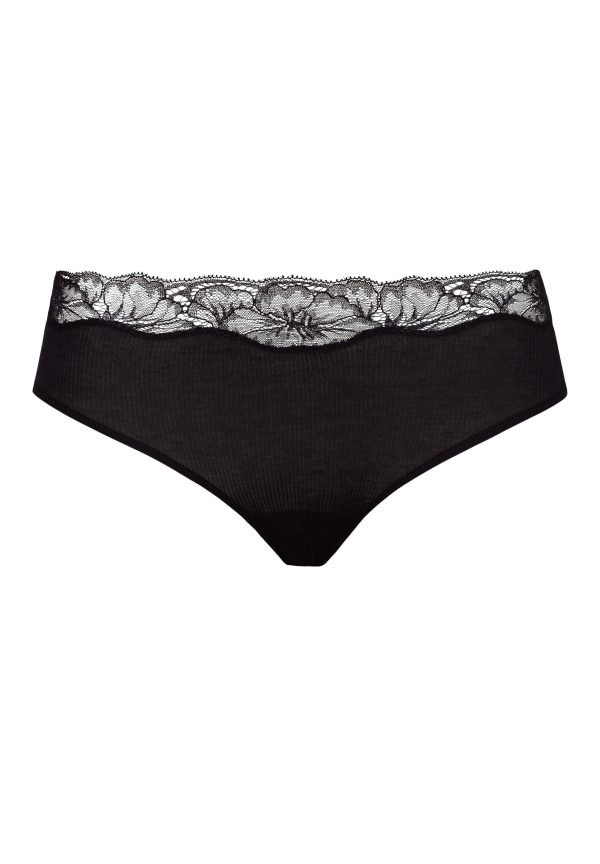 Lace Delight Fine Ribbed Cotton Hi-Cut Brief