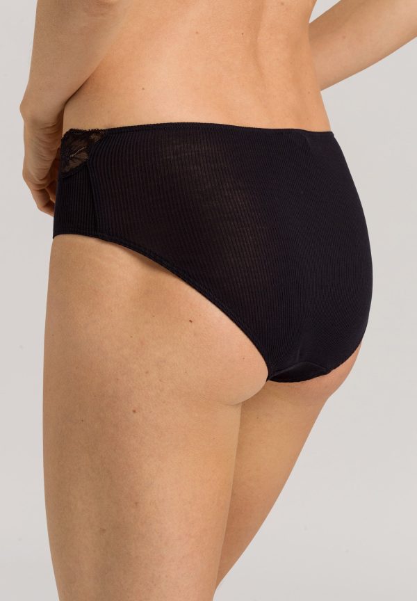 Lace Delight Fine Ribbed Cotton Hi-Cut Brief - Image 3