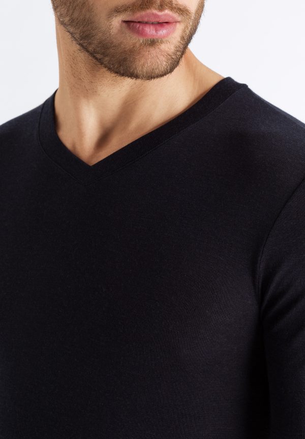Silk/Cashmere Silk and Cashmere Fitted V-Neck T-Shirt - Image 5