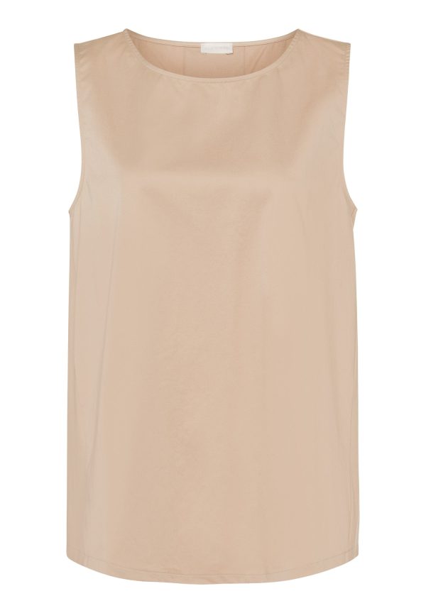 Easy Wear Relaxed High Neck Cotton Tank Top