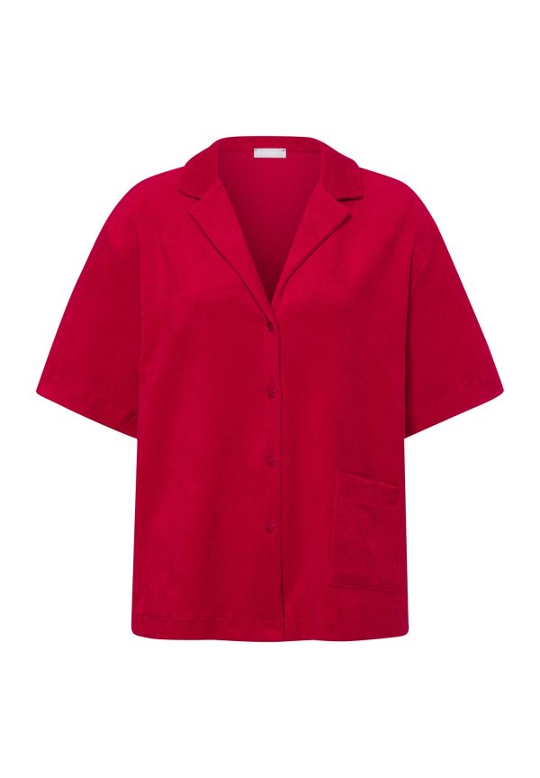 Sleep And Lounge Notch Collar Cotton Shirt