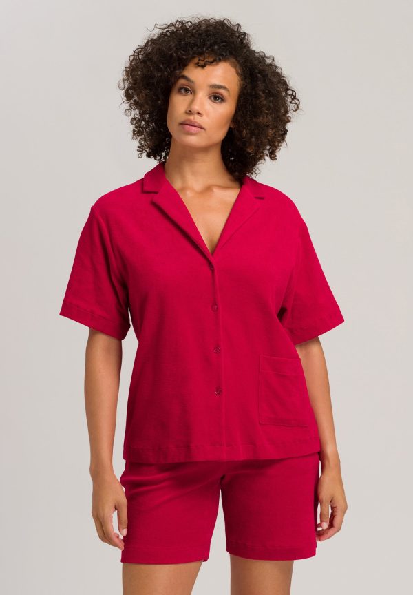 Sleep And Lounge Notch Collar Cotton Shirt - Image 2