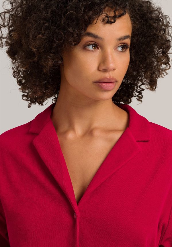 Sleep And Lounge Notch Collar Cotton Shirt - Image 5