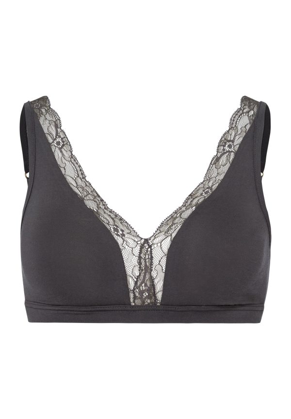 Cotton Lace Lace Trim Soft Cup Bra
