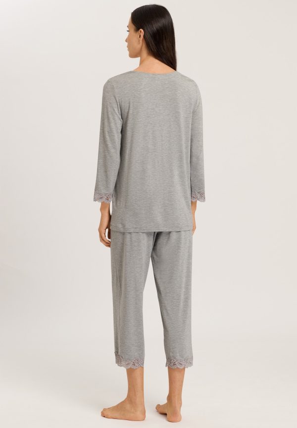 Natural Elegance Scalloped Lace Trim Pajama Set - Image 2
