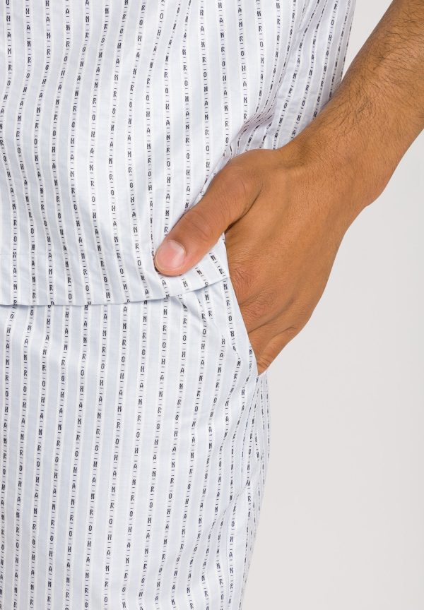 Carl Button Front Cotton Pajama Set - Image 6
