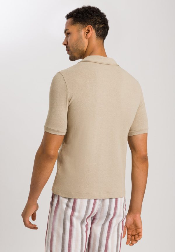 Loungy Summer Cotton And Linen Polo Shirt - Image 3