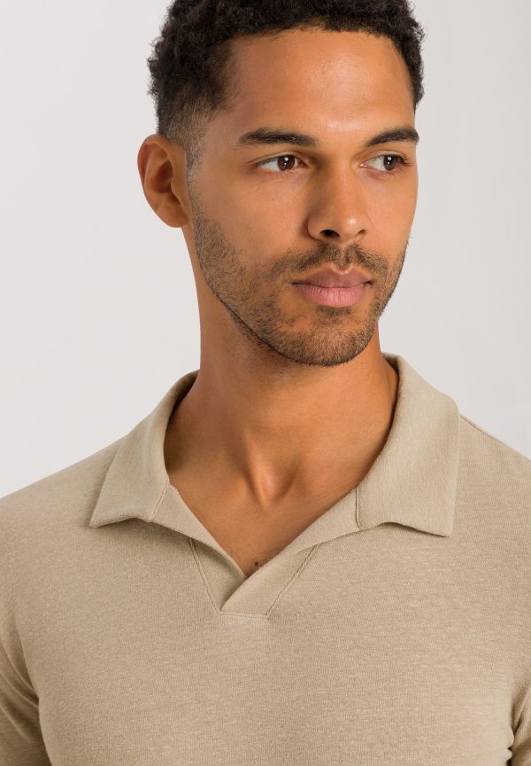 Loungy Summer Cotton And Linen Polo Shirt - Image 5