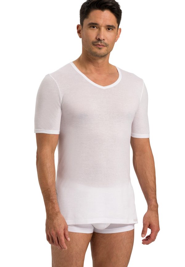 Ultralight Fitted Cotton V-Neck T-Shirt - Image 2