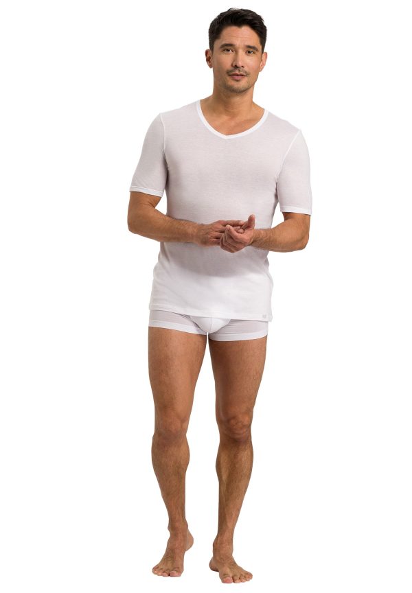 Ultralight Fitted Cotton V-Neck T-Shirt - Image 3