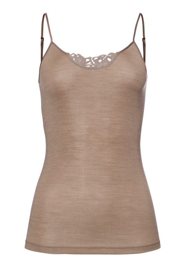 Woolen Silk W Wool and Silk Camisole With Embroidery