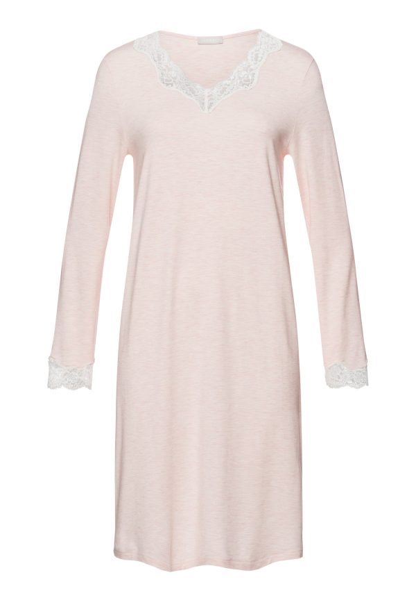 Natural Elegance Lace Trim V-Neck Cotton Nightgown