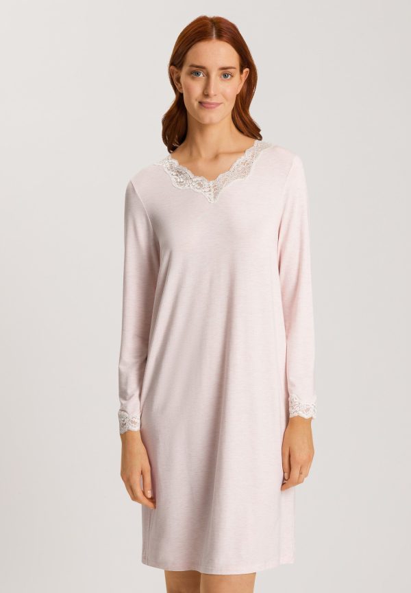 Natural Elegance Lace Trim V-Neck Cotton Nightgown - Image 2