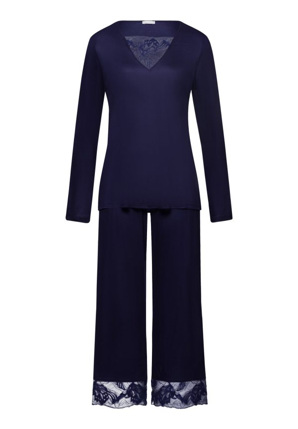 Eva Lace Accented Crop Pajama Set