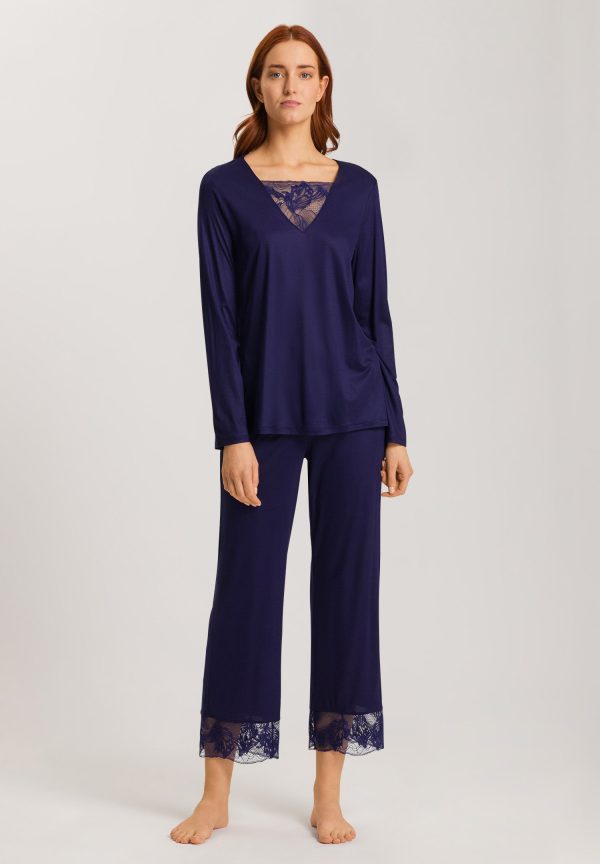 Eva Lace Accented Crop Pajama Set - Image 2
