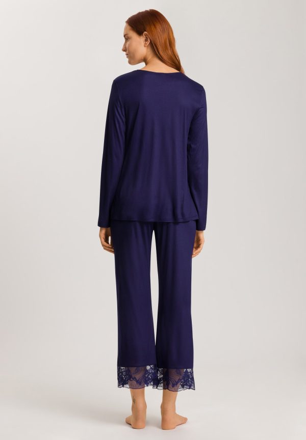 Eva Lace Accented Crop Pajama Set - Image 3