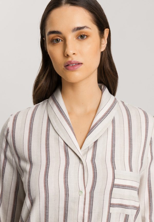 Loungy Nights Shawl Collar Cotton Shirt - Image 5