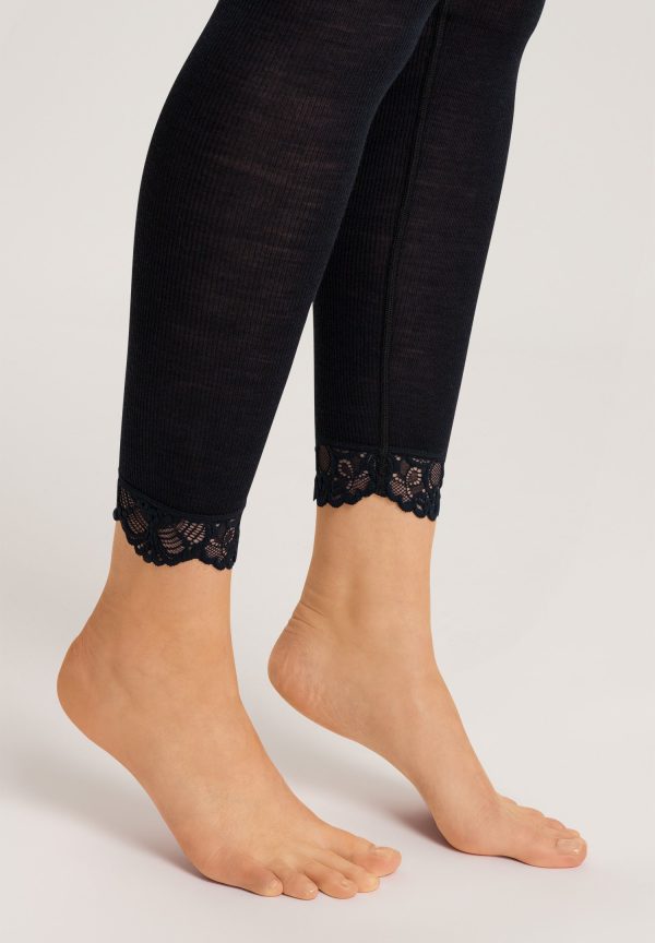 Woolen Lace Wool and Silk Lace Trim Leggings - Image 5