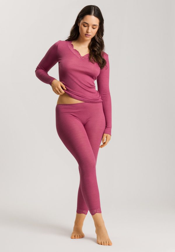 Woolen Lace Wool and Silk Lace Trim Leggings - Image 4