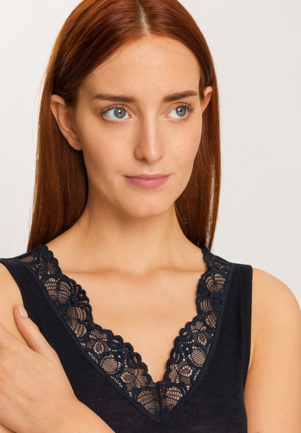 Woolen Lace Fine Ribbed Wool And Silk Tank Top - Image 5