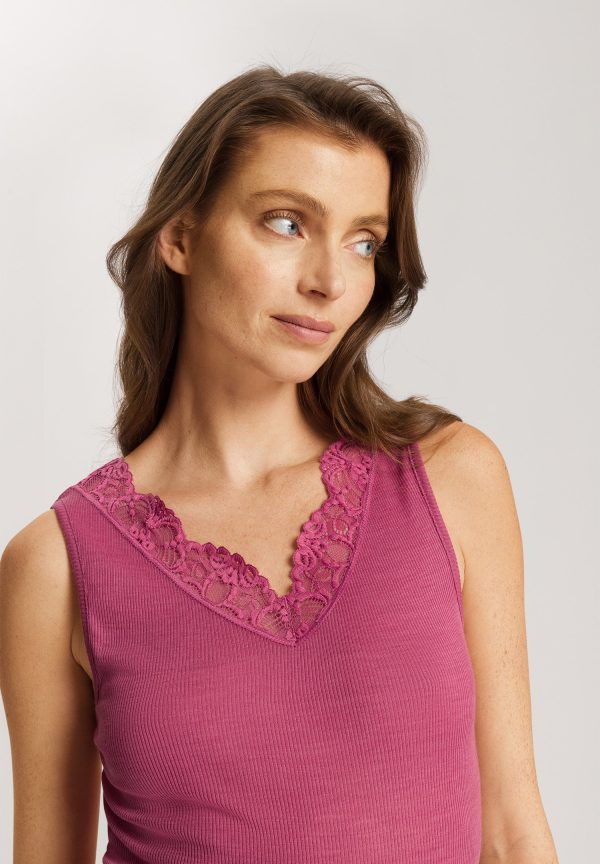 Woolen Lace Fine Ribbed Wool And Silk Tank Top - Image 5