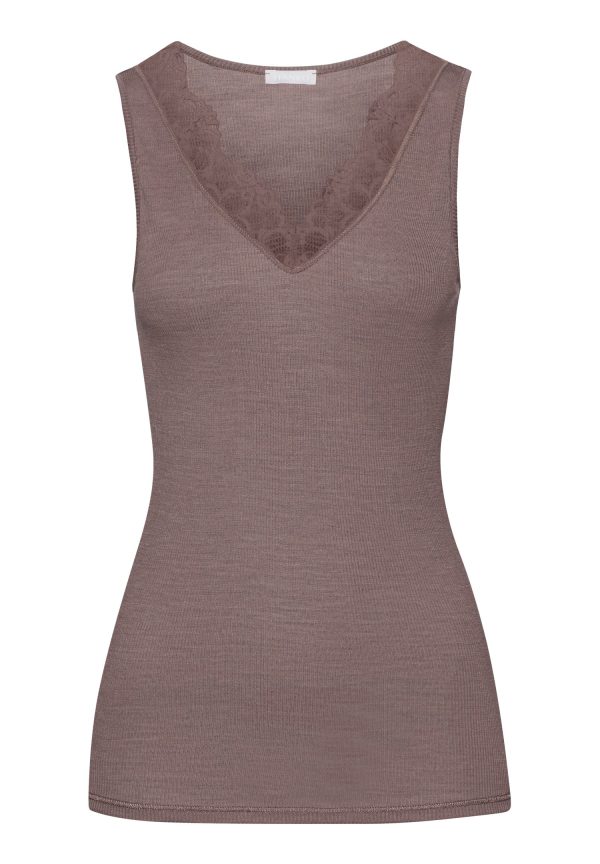 Woolen Lace Fine Ribbed Wool And Silk Tank Top