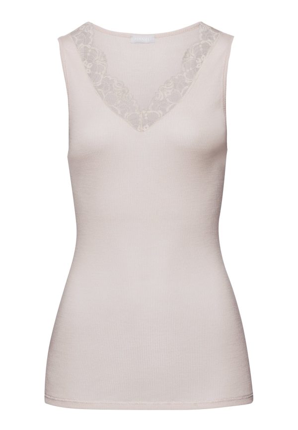 Woolen Lace Fine Ribbed Wool And Silk Tank Top