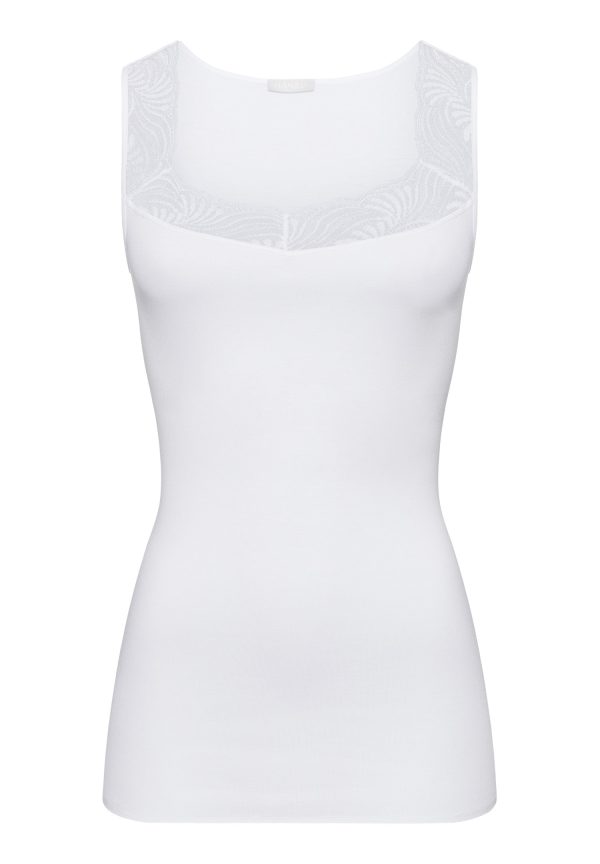 Cotton Delight Lace Trim Cotton Tank Top