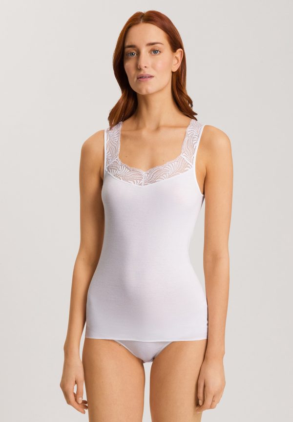 Cotton Delight Lace Trim Cotton Tank Top - Image 2