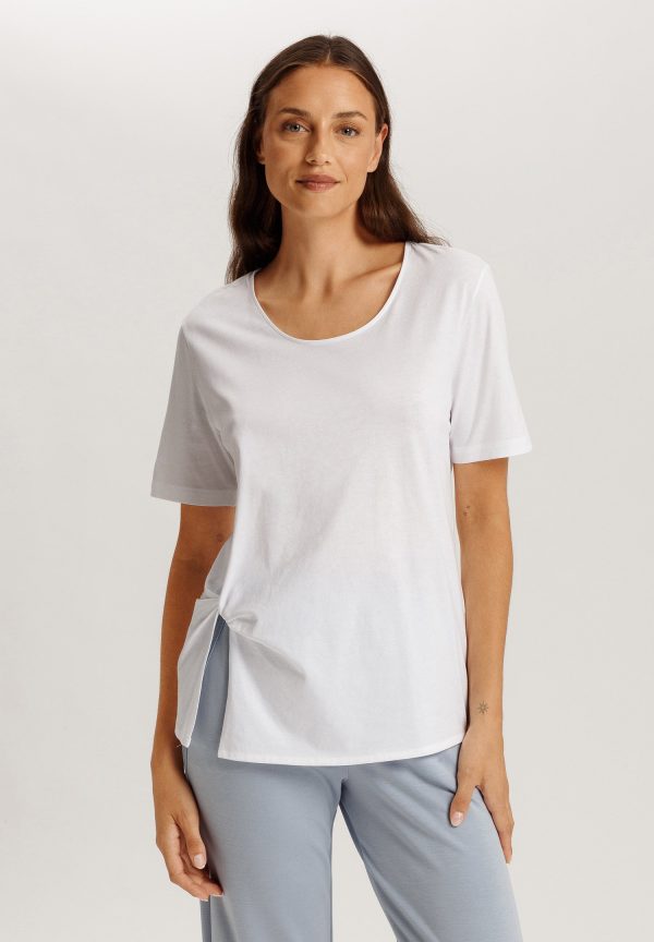Natural Shirt Cotton Scoop Neck Top - Image 2