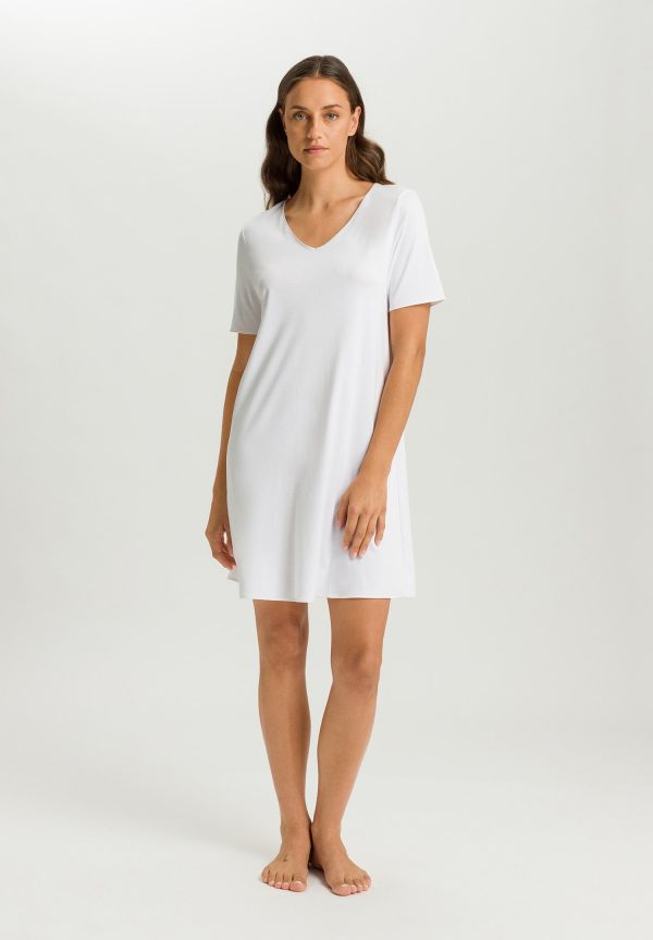 Cotton Silk V-Neck Cotton Nightgown - Image 4
