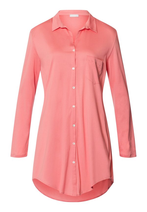 Cotton Deluxe Button Front Cotton Sleep Shirt