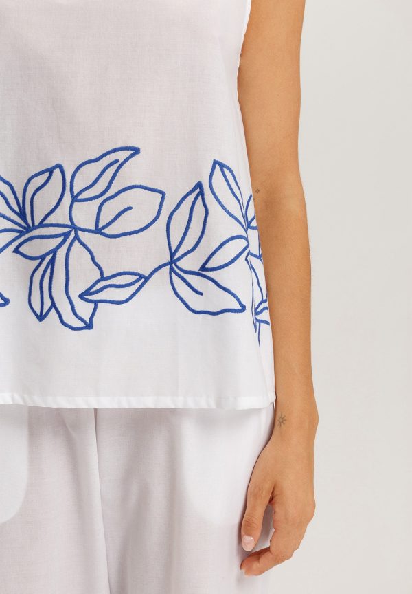 Liz Embroidered Cotton Tank Top - Image 5